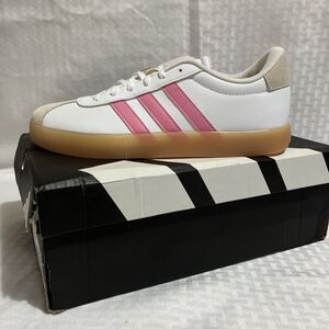 Adidas Court 3.0 Pink White NWT Youth 6.5 Women’s 9 /9.5 Sneakers Shoes